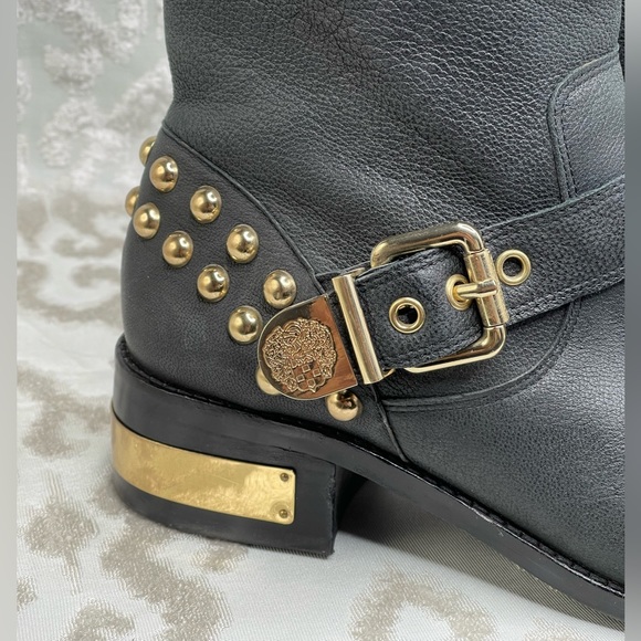 Vince Camuto Windetta Moto Boots with Gold Studded Accents! Like new condition! - Picture 7 of 10